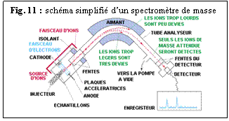 Zone de Texte: Fig. 11 : schma simplifi dun spectromtre de masse
 
