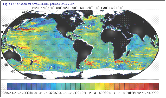 Zone de Texte: Fig. 51 : Variation du niveau marin, priode 1993-2004. 
 
